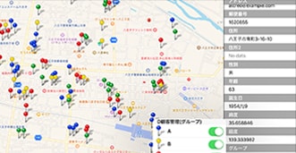 地図上で顧客の位置が一目瞭然